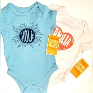 Latino/Hispanic Heritage Month 2 Piece Baby Unisex Onesie Bundle 6-9 Months